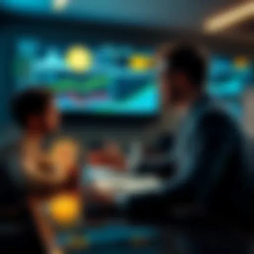 CEO discussing the potential sale of bitcoin holdings in a boardroom meeting, charts showing market trends on a screen