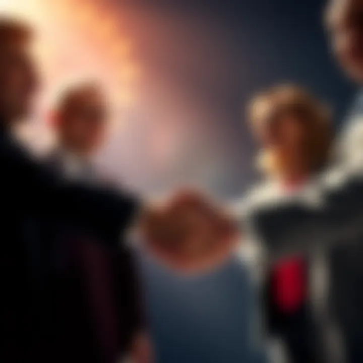 Officials from CFTC and SEC shaking hands, symbolizing their new Memorandum of Understanding for better collaboration.