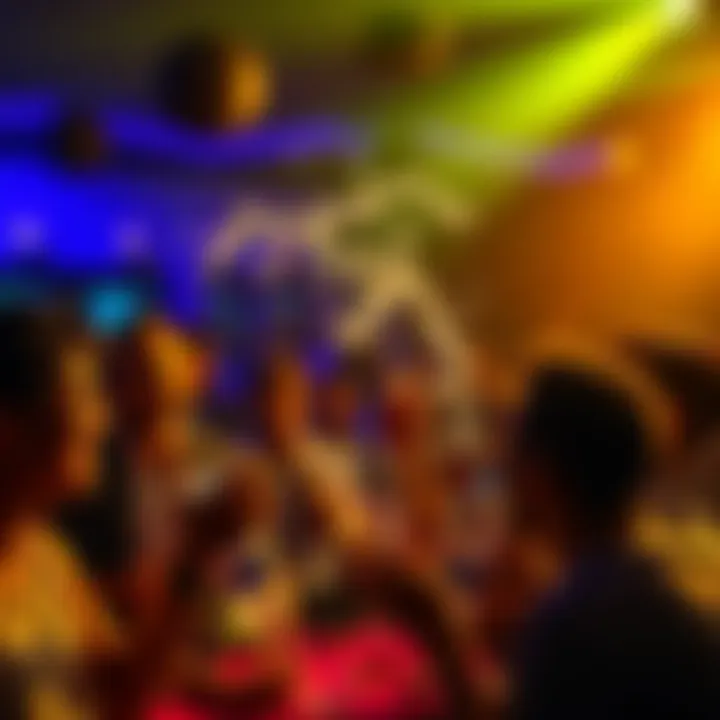 A lively group of people celebrating hydration and community spirit, with vibrant energy and social interactions.