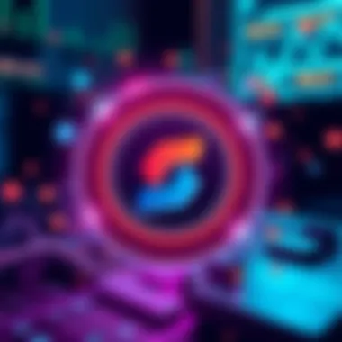 Illustration of Chainlink logo with digital currency symbols around it, representing a financial revolution powered by AI technology.