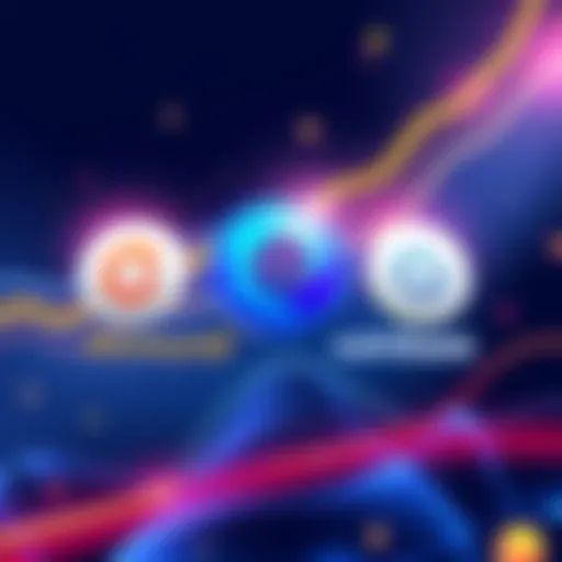 Illustration showing Chainlink logo alongside logos of Amundi, Polymarket, and Coinbase, representing strong adoption and expansion in various markets.