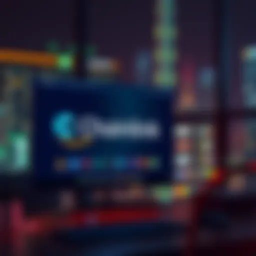 A computer screen displaying the Chainlink logo alongside AWS Marketplace interface, highlighting blockchain tools for developers.