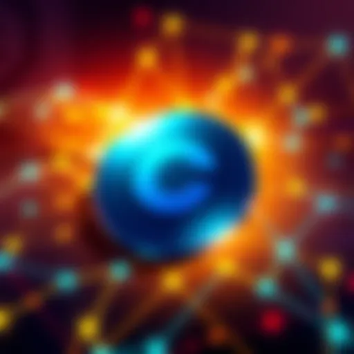 Illustration showing Chainlink logo with a digital network background, symbolizing compliance and institutional investment in cryptocurrency.