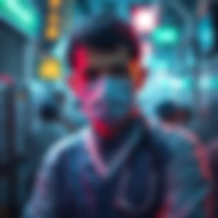 Visual representation of Changelly freezing USDT funds, with a Taiwanese surgeon looking concerned, highlighting KYC regulations.