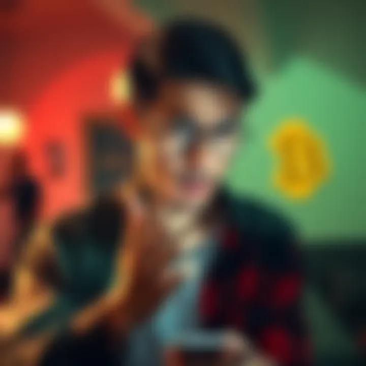 Changelly User Frustration A person looks worried while checking their phone, concerned about a delayed Bitcoin transaction with Changelly.