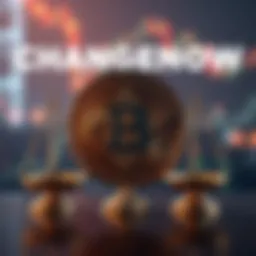 Graphic showing a Bitcoin symbol with a lock and legal scales, representing the allegations against ChangeNOW regarding withheld funds.
