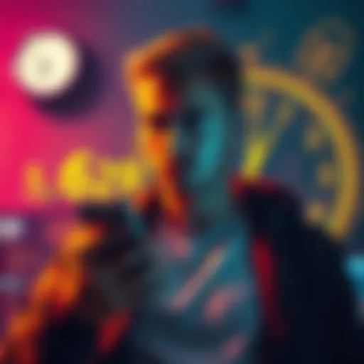 A person looking concerned while holding a phone, with a digital representation of cryptocurrency in the background and a clock symbolizing the 627 days of holding funds.