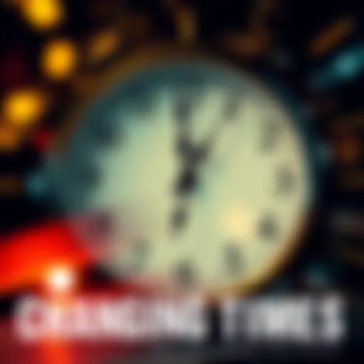 Changing Times A clock with blurred hands, symbolizing rapid changes and unexpected events over time
