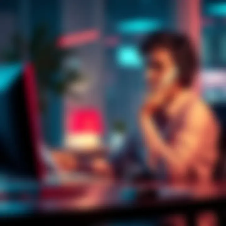 A person sitting at a desk talking on the phone about chargeback issues, looking concerned and taking notes.