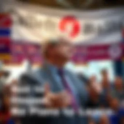 Charles Hoskinson speaking passionately to his supporters at an event, with a backdrop of community banners and enthusiastic crowd