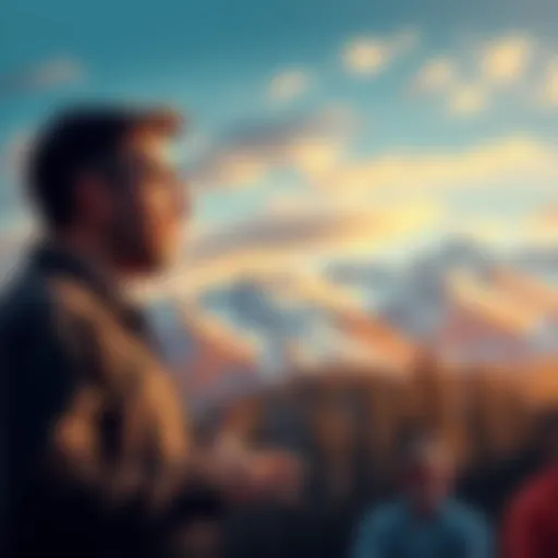 Charles Hoskinson speaking at a cryptocurrency event in Colorado, with a backdrop of mountains