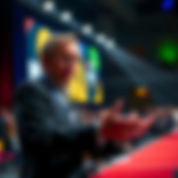 Charles Hoskinson sharing ideas on a stage at an event about Moxie