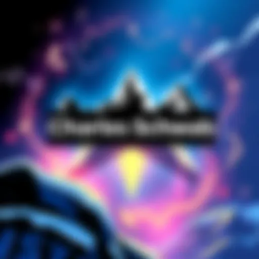 Illustration of Charles Schwab logo with Avalanche AVAX symbol, highlighting the expansion of crypto offerings.