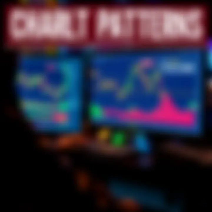 A trader analyzing various chart patterns on a computer screen, focusing on trends and data interpretation.