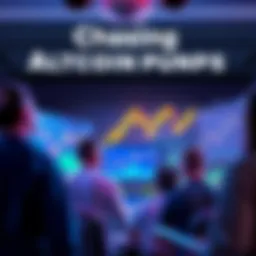 Group of people excitedly looking at rising cryptocurrency charts on screens, symbolizing the thrill of altcoin price surges.
