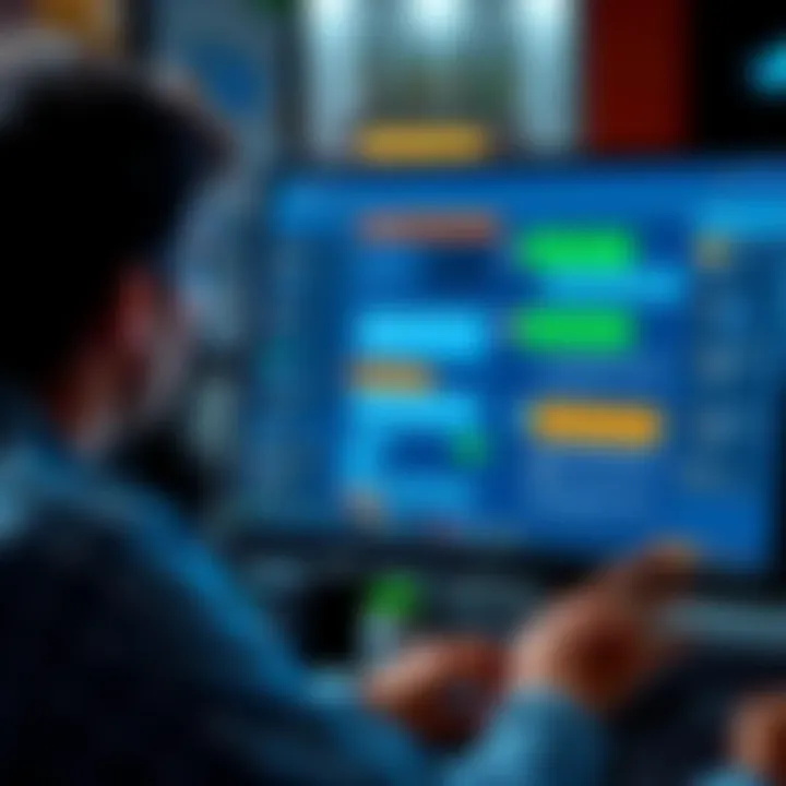 A person analyzing chat context data on a computer screen with highlighted sections showing instructions and tools influencing the conversation.