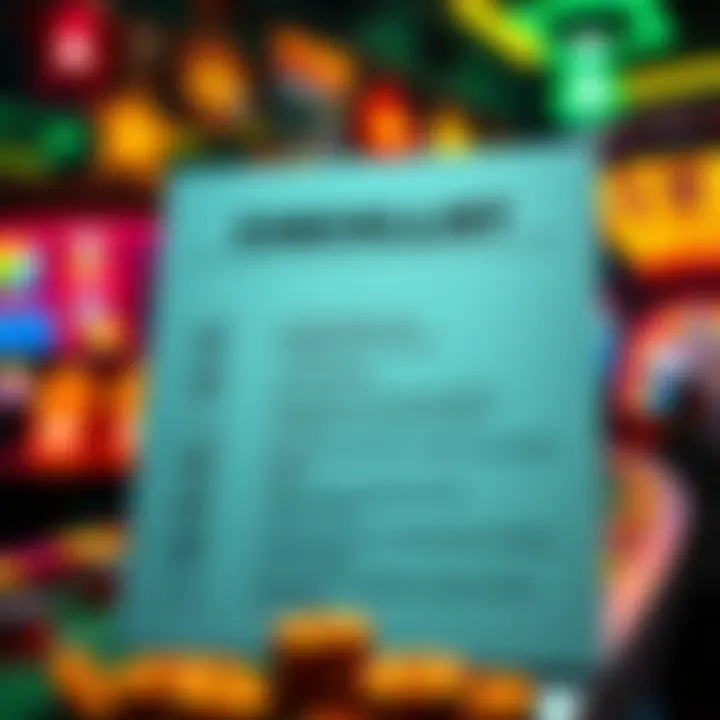 A checklist with items like licensing and feedback from forums, emphasizing safety in online gambling at crypto casinos.