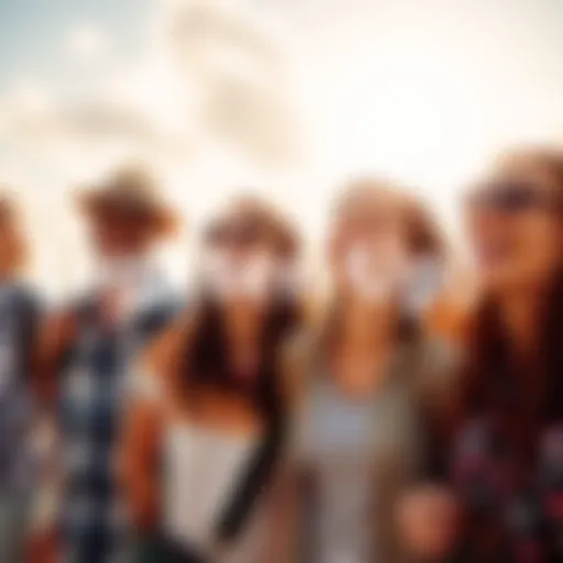A group of happy people enjoying a sunny day together, smiling and laughing while sharing uplifting moments.