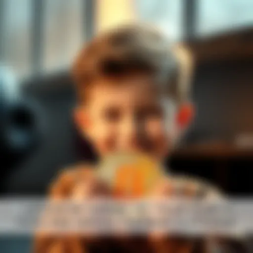 A child smiling while holding a Bitcoin symbol, representing financial security for future generations