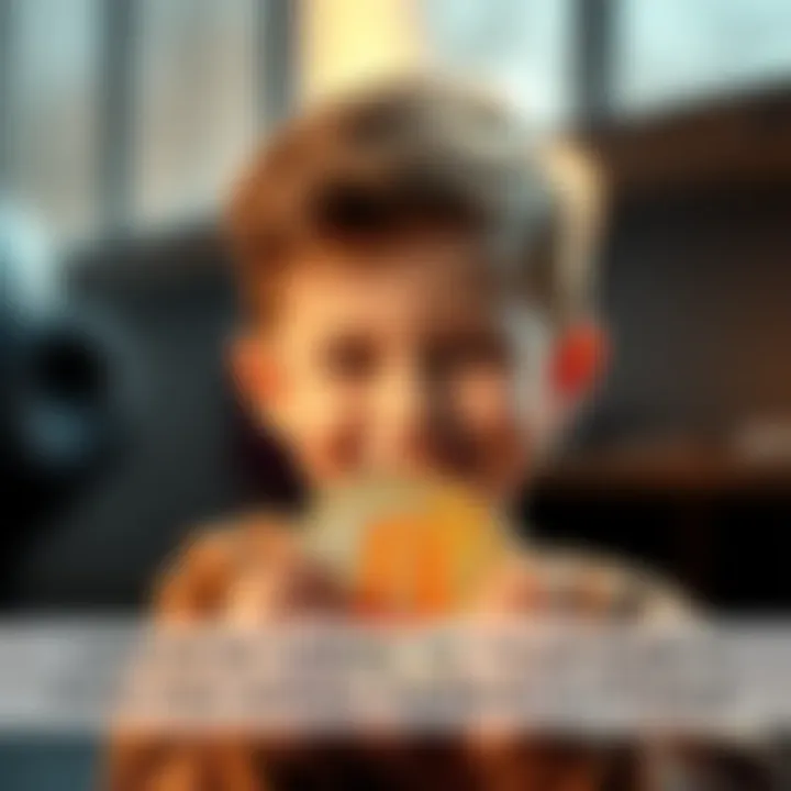 A child smiling while holding a Bitcoin symbol, representing financial security for future generations