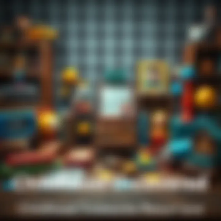A collection of childhood toys, books, and memorabilia displayed on a wooden table, evoking memories of youth and joy.