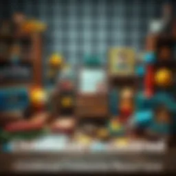 Childhood Treasures A collection of childhood toys, books, and memorabilia displayed on a wooden table, evoking memories of youth and joy.