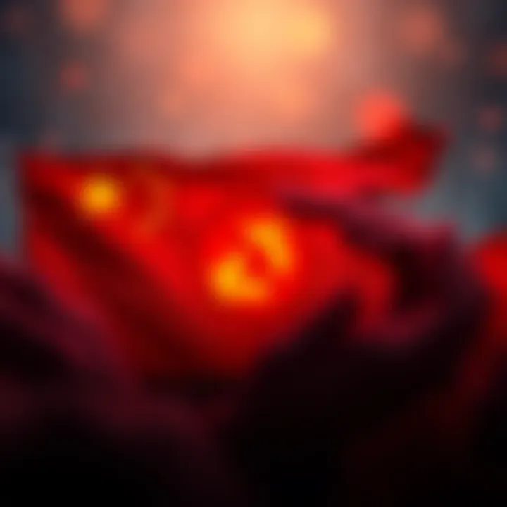 China crypto restrictions Chinese flag with a blocked cryptocurrency symbol, reflecting increased regulations