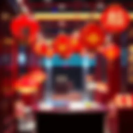 Chinese New Year Red Packet Giveaways Bright red packets decorated with gold symbols for Chinese New Year, ready to be given away during celebrations