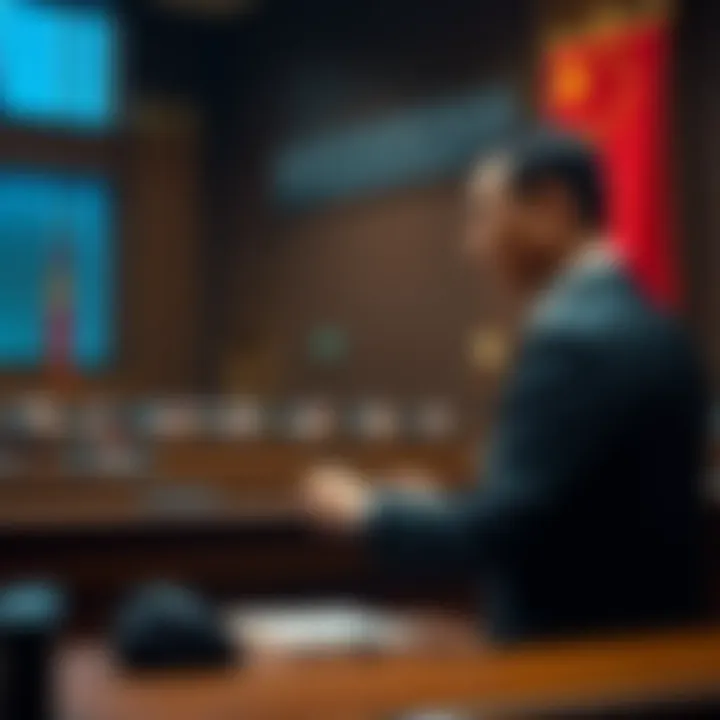 Chinese national sentenced A judge sentencing a Chinese man in a courtroom for a cryptocurrency scam