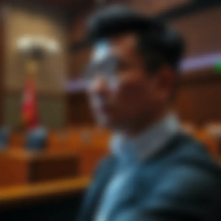 A Chinese man in a courtroom receiving a sentence for defrauding American investors in a cryptocurrency scam.