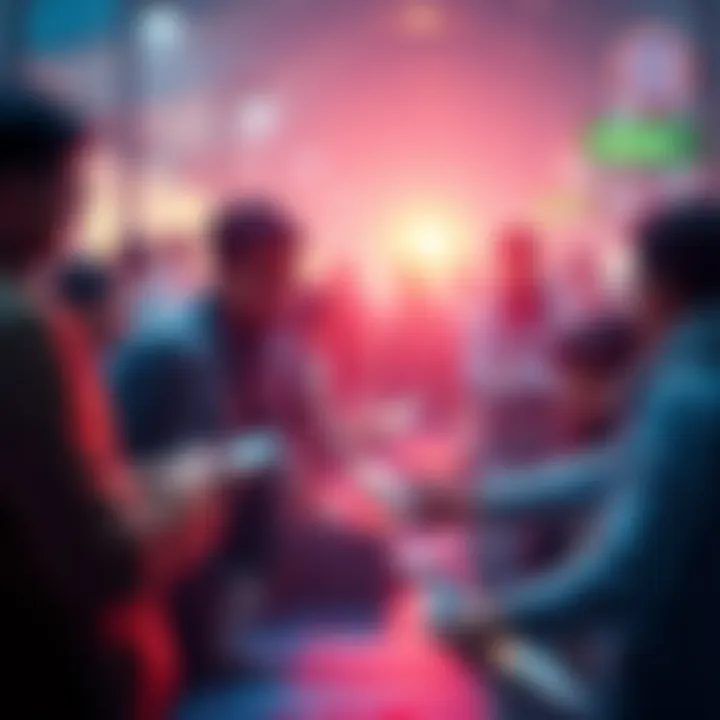 Circle launches its new payments network for global money transfers, depicting people making transactions across borders with ease.