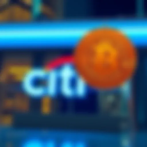 Citi Bank logo with Bitcoin symbol, representing the integration of cryptocurrency into banking systems