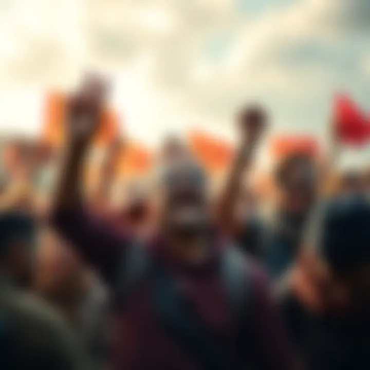 Citizens expressing frustration over economic challenges and proposal rejections in a public demonstration.