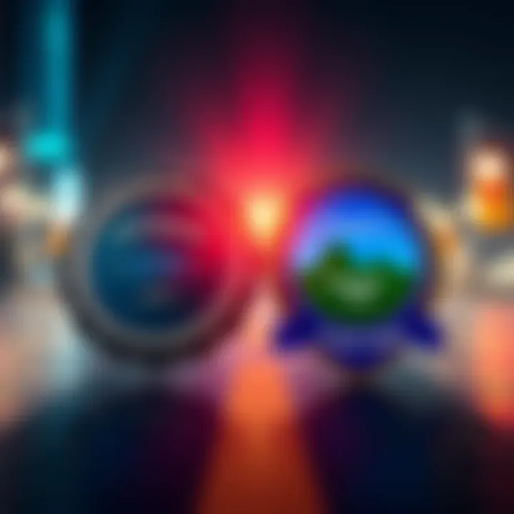 A visual showing a city badge and a county badge side by side, highlighting the differences and indicating their roles in the Ladder challenge.