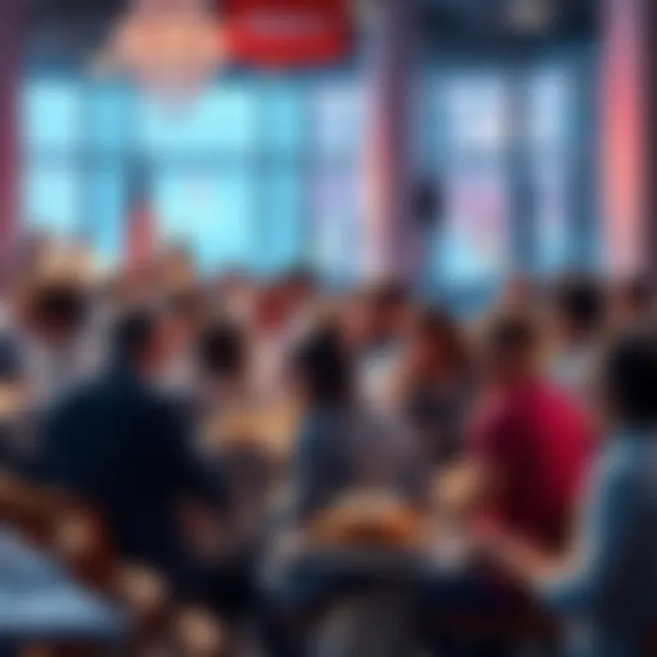 People engaging in a friendly discussion about donuts at a forum