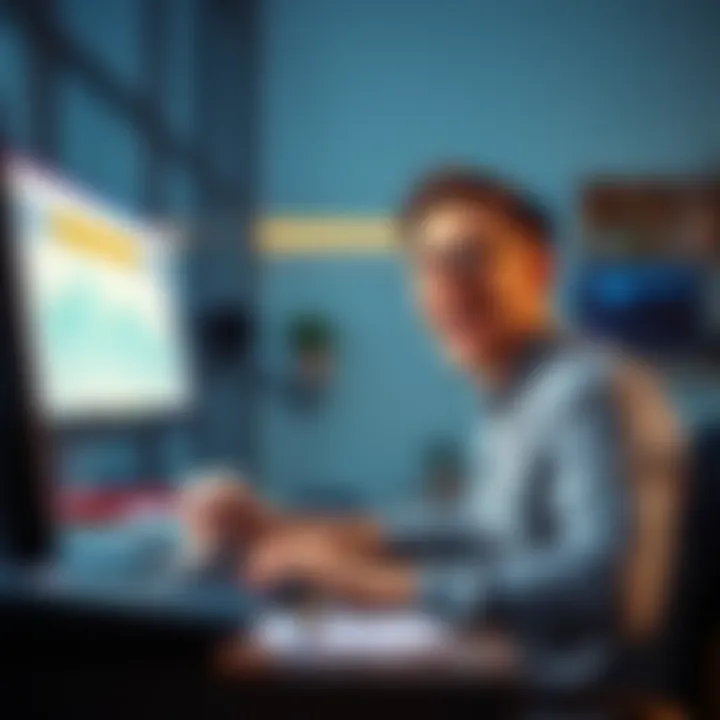 Claiming Ads Strategy A person excitedly tracking ad claims on a computer, showcasing strategies to increase their daily claims.