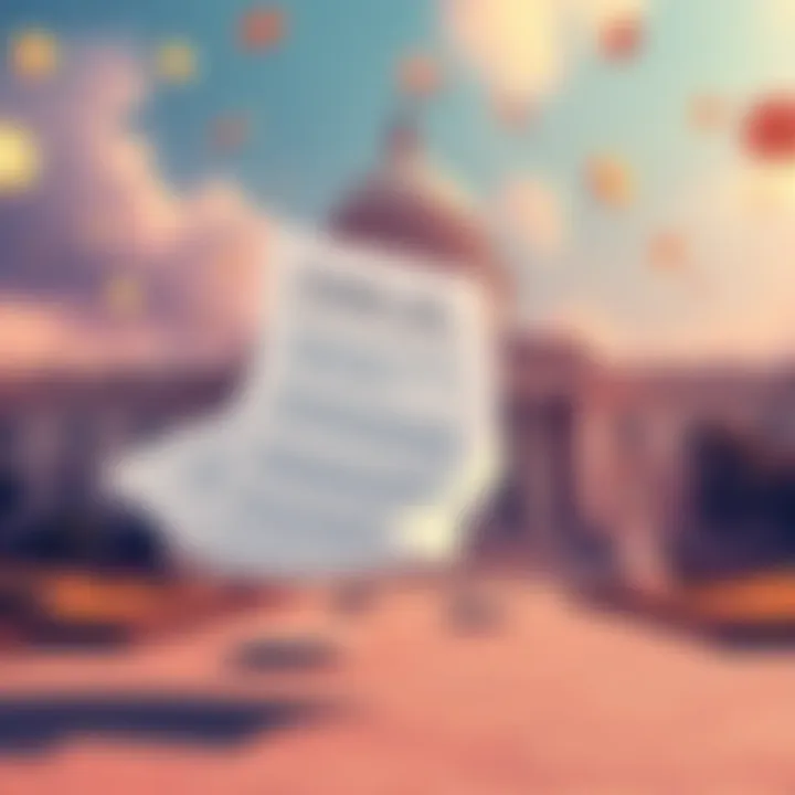 A graphic illustration showing the Clarity Act document moving towards the Senate building with cryptocurrency symbols in the background