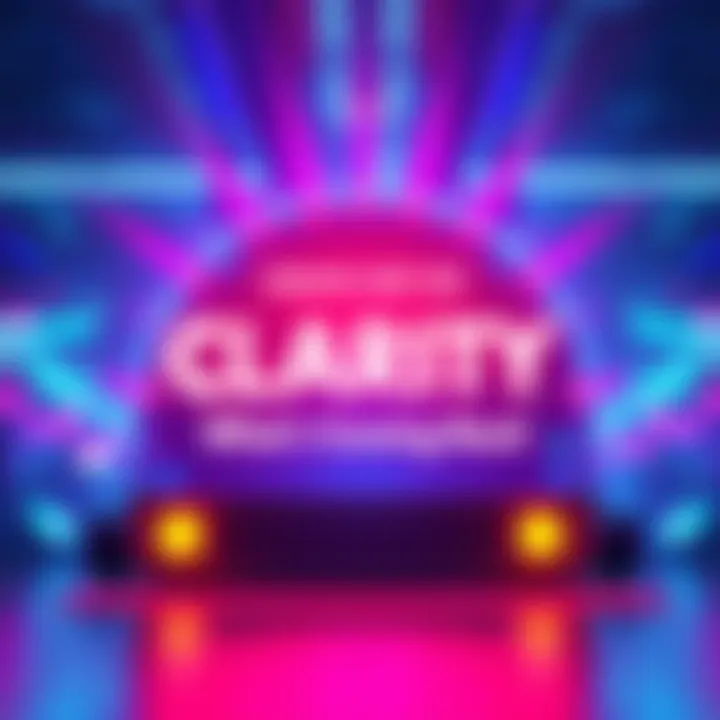 Graphic showing an announcement about the latest CLARITY updates, featuring an eye-catching design with vibrant colors and highlighted text.