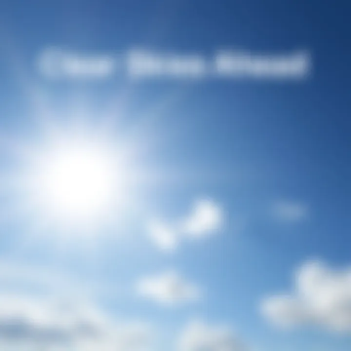 A bright sky with a few clouds hints at hope and clarity for the future.