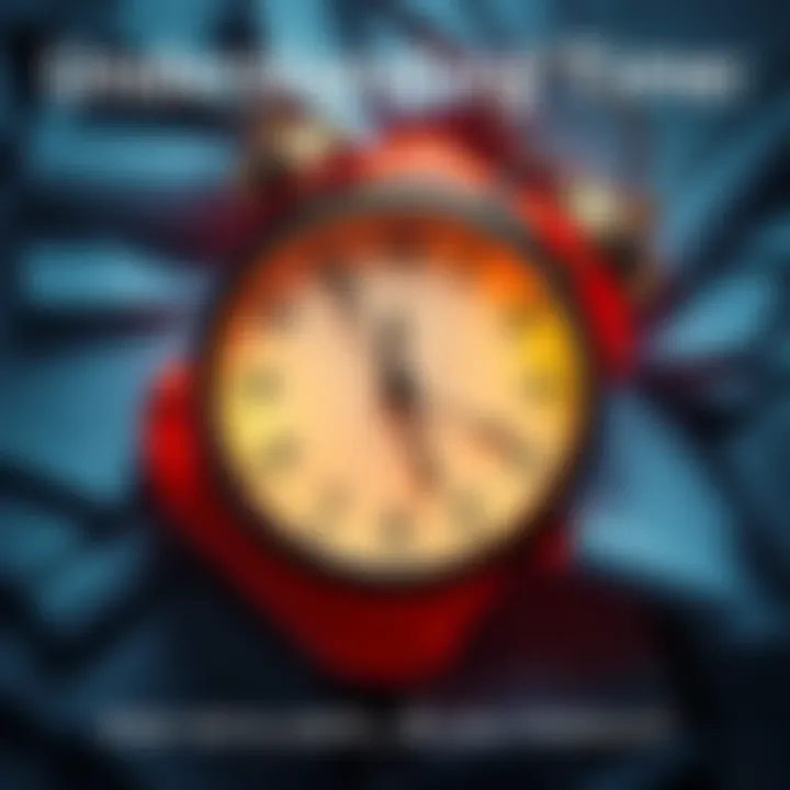 Clock with Calendar Pages A clock surrounded by calendar pages representing the concept of time and years