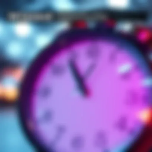 Clock with a blurred background A close-up of a clock with its hands moving quickly, symbolizing urgency and missed opportunities.