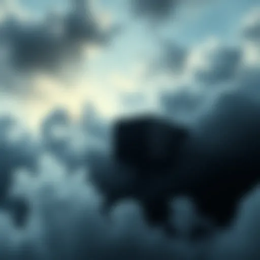 Dark clouds covering a data center, symbolizing the impact of the AWS outage on Web3's decentralization.