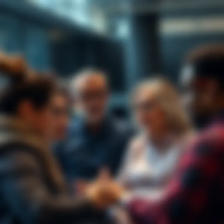 Employee Perspectives in Career Management System A diverse group of professionals discussing career insights