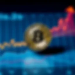 A shiny coin sitting on a chart with an upward trend showing potential growth towards $1.