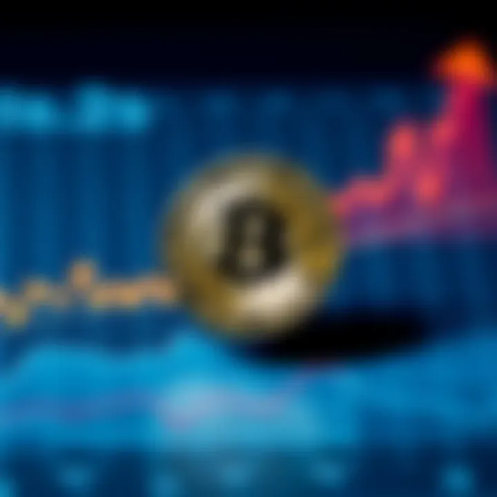 A shiny coin sitting on a chart with an upward trend showing potential growth towards $1.