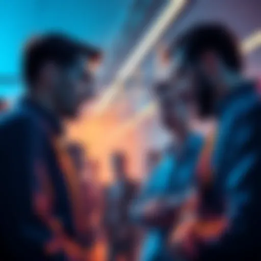 A group of people engaged in a conversation about Coinbase and its competitors like Strike and River, showing concerns over fees and user experience