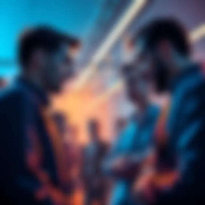 A group of people engaged in a conversation about Coinbase and its competitors like Strike and River, showing concerns over fees and user experience