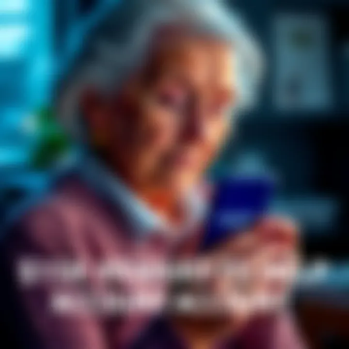 An elderly woman holding a phone looking concerned about a locked Coinbase account