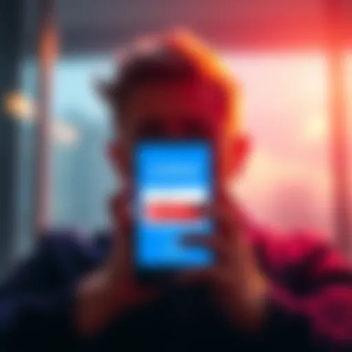 A person looks worried while holding a smartphone displaying a Coinbase login page with an error message.