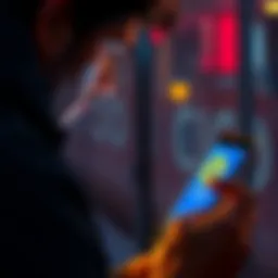 A person looking at the Coinbase app on their smartphone while discussing cryptocurrency fees